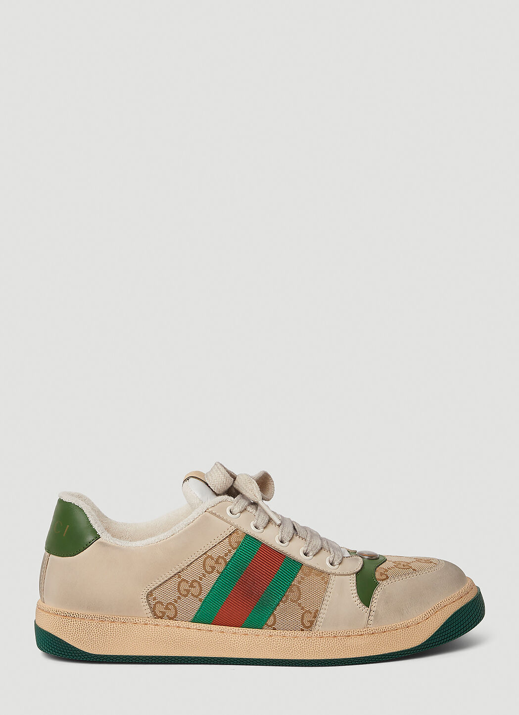 Gucci Screener Logo Sneakers in Beige LN CC