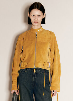 Max Mara Uma Suede Biker Jacket Black max0257038