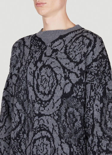 Barocco Knit Sweater Versace Barocco Knit Sweater Black ver0155005