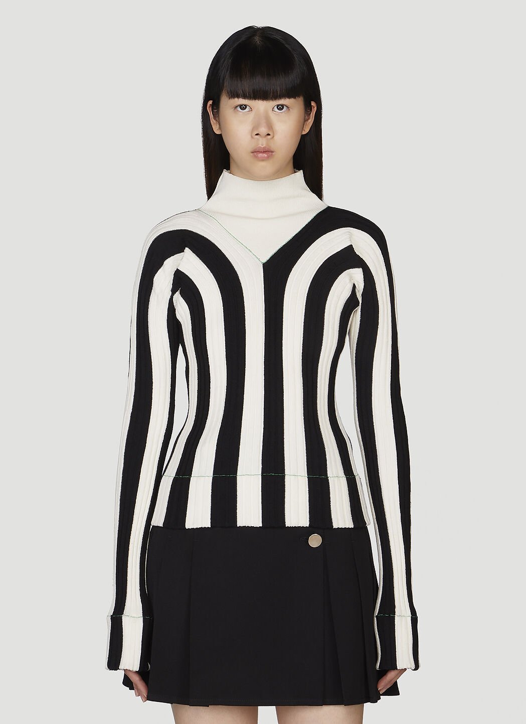 Bottega Veneta Lightweight Striped Sweater in Black LN CC
