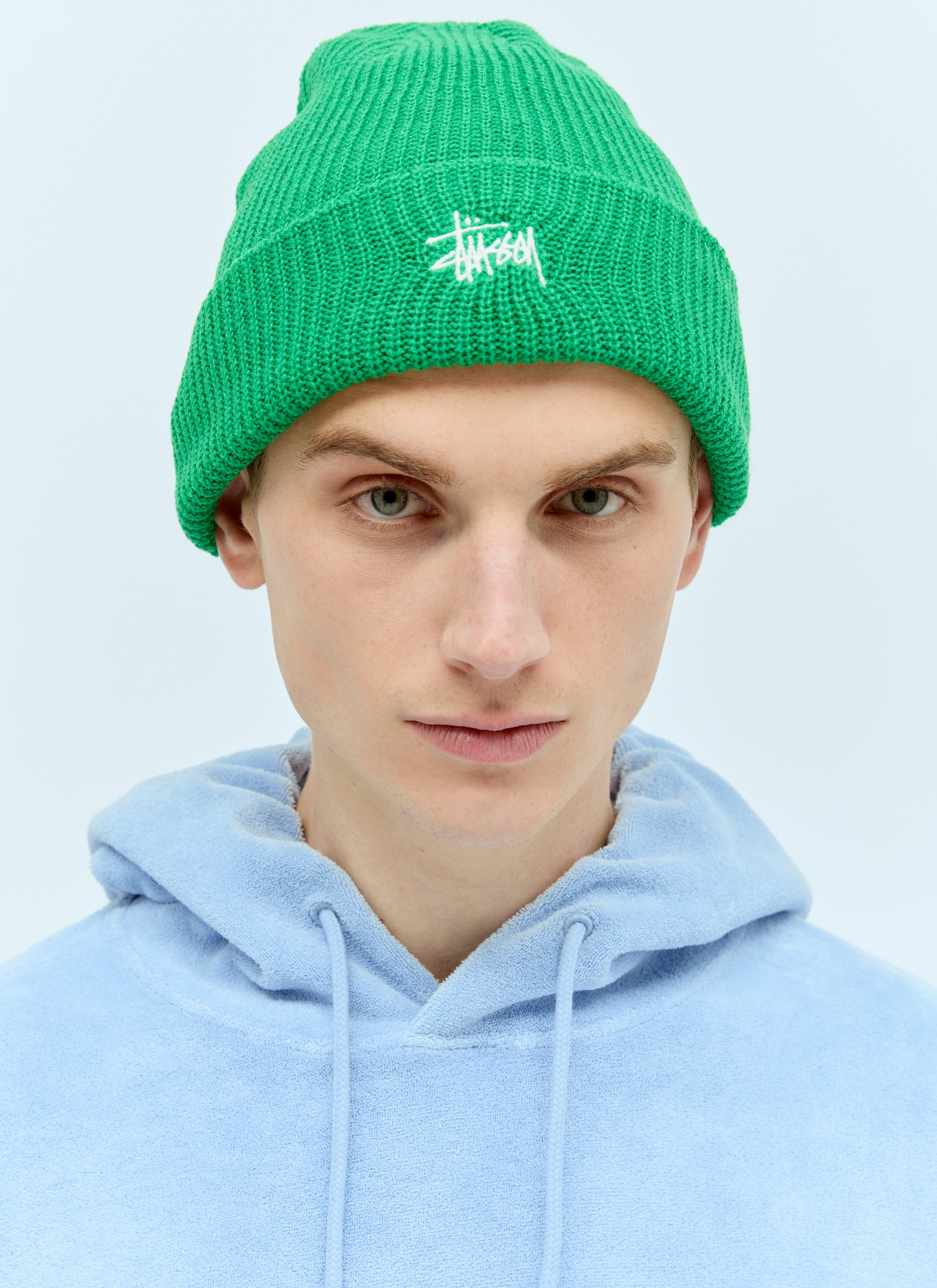 Stussy Men s Basic Cuff Beanie Hat in Green LN CC