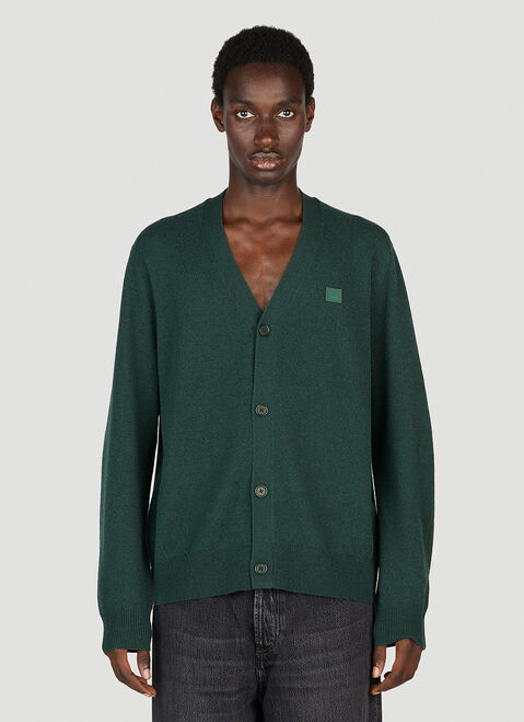Acne Studios Face Patch Knit Cardigan Grey acn0153018