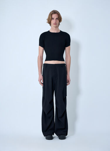 RIER Ribbed Knit Cropped Top Black rrr0164003