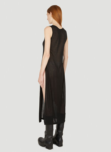 Yohji Yamamoto Voile Sleeveless Split Dress Black yoy0248009