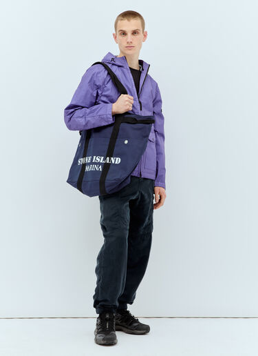 Stone Island 마리나 캔버스 토트백 네이비 sto0156121