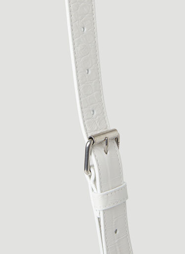 Balenciaga Hourglass XS Croc Shoulder Bag White bal0246032