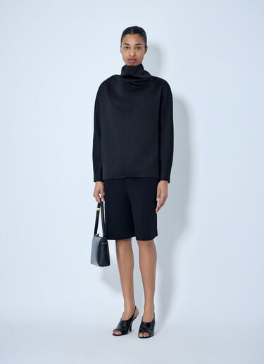 TOTEME High-Neck Long Sleeve Top Black tot0264025