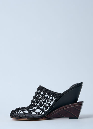 Jacquemus Les Doubles Tressées 坡跟凉鞋  黑色 jac0260043