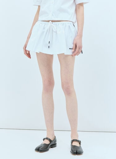 Miu Miu Poplin Mini Skirt White miu0257010