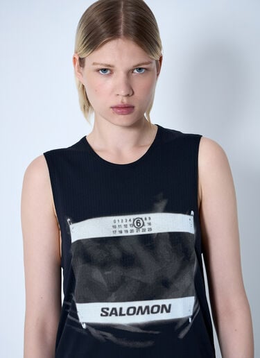 MM6 Maison Margiela x Salomon 徽标图案背心上衣  黑色 mms0261006
