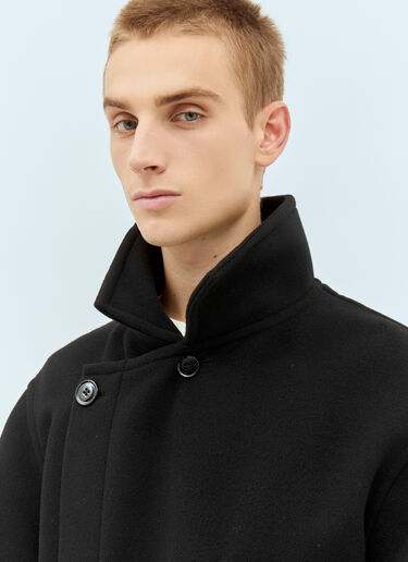 Lemaire Wrap Wool Coat Black lem0158001