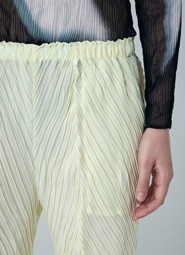 Issey Miyake Wrinkled And Twisted Pants Yellow ism0261003