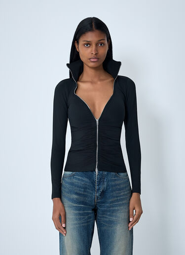 Balenciaga Bra Cup Zip-Up Jacket Black bal0262005
