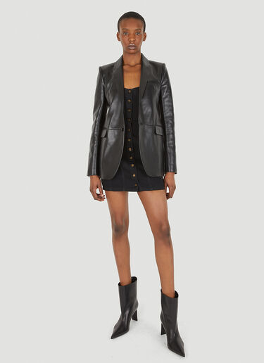 Saint Laurent 抹胸牛仔迷你连衣裙 黑 sla0247035