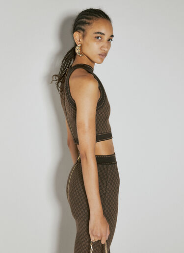 Balmain Mini Monogram Knit Tank Top Brown bln0254001