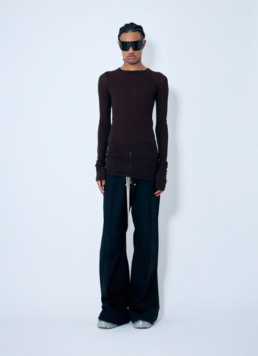 Rick Owens Rib Long Sleeve T-Shirt Brown ric0159016