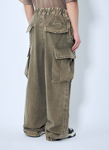 Maison Mihara Yasuhiro Loose Satin Cargo Trousers Khaki mmy0158011