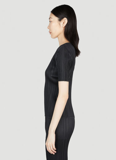 Pleats Please Issey Miyake 褶裥 U 领上衣 黑色 plp0253018
