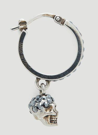 Alexander McQueen Skull Creole Mini Hoop Earrings Silver amq0243098