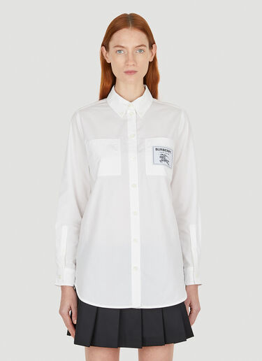 Burberry Logo Patch Shirt White bur0251010