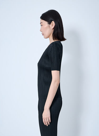 Pleats Please Issey Miyake Pleated Shirt Black plp0260017