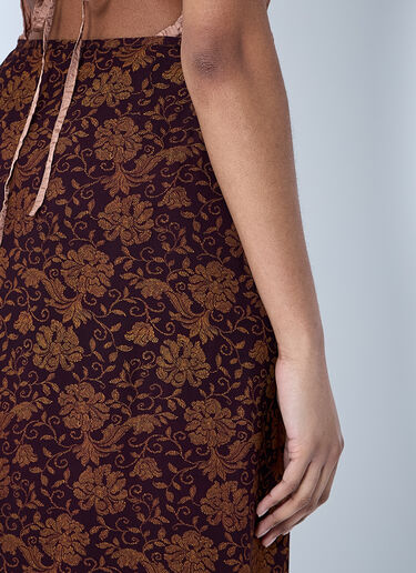 Dries Van Noten Silk-Blend Wrap Skirt Dark Brown dvn0260013