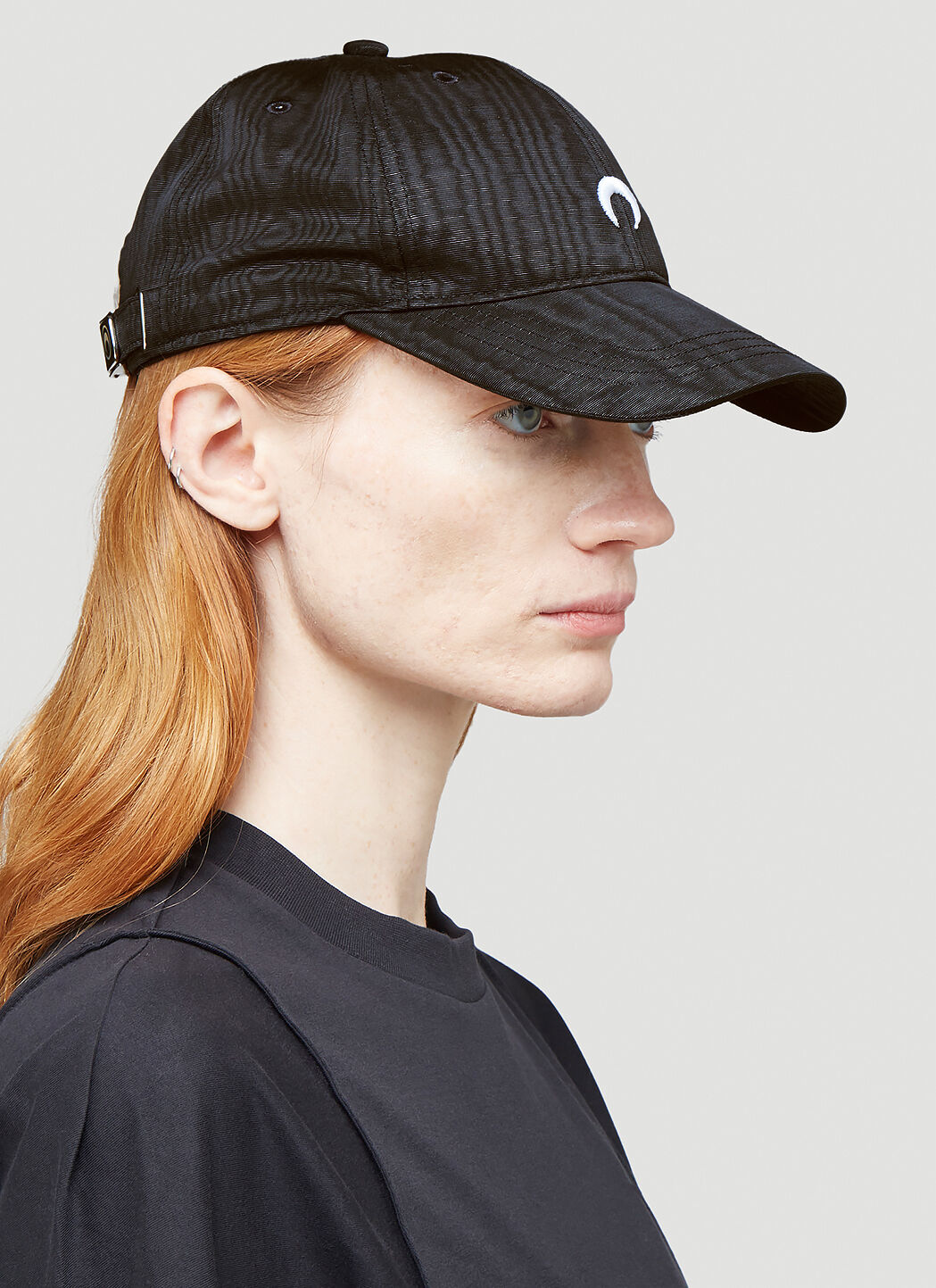 Marine Serre Moiré Baseball Cap in Black | LN-CC