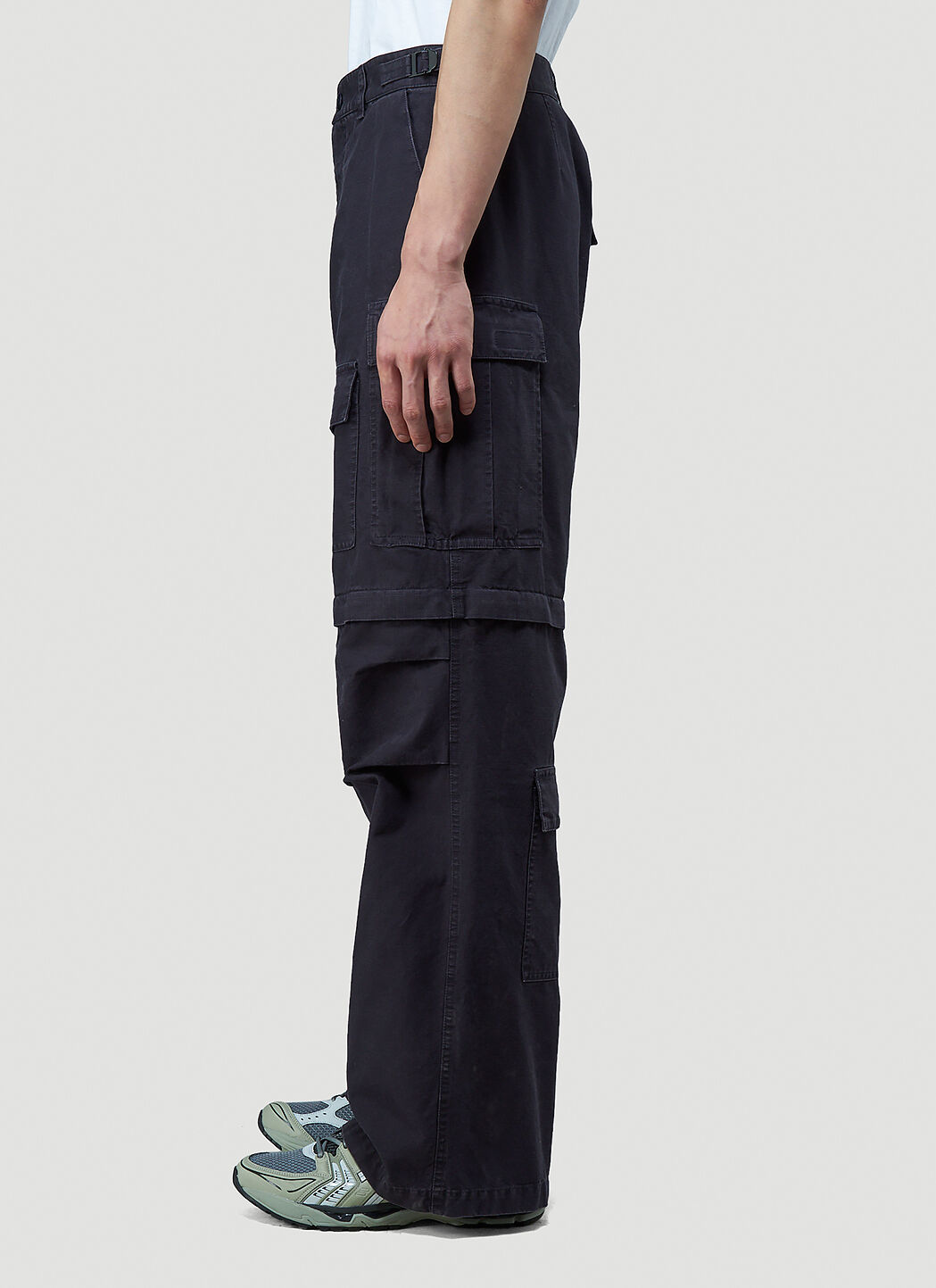 Navy cargo jeans balenciaga top