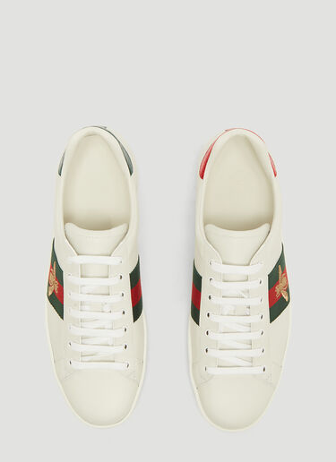 Gucci Ace Bee Embroidered Sneakers White guc0129025