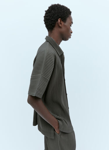 MC July プリーツ ニット シャツ Homme Plissé Issey Miyake MC July プリーツ ニット シャツ ブラウン hmp0154001