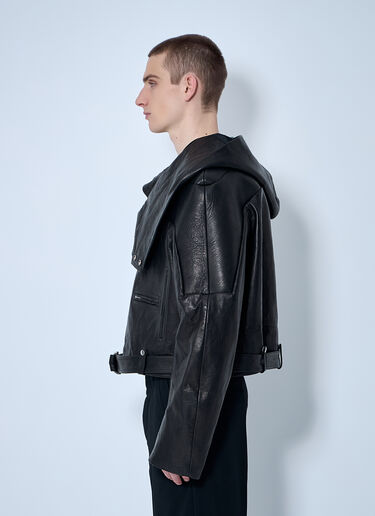 Rick Owens Hooded Leather Jacket Black ric0160009