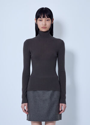 Max Mara Ribbed Turtleneck Sweater Grey max0266225