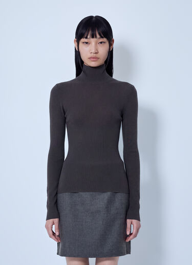 LN-CC® - Max Mara: Ribbed Turtleneck Sweater - Grey Max Mara Ribbed Turtleneck Sweater Grey max0266225