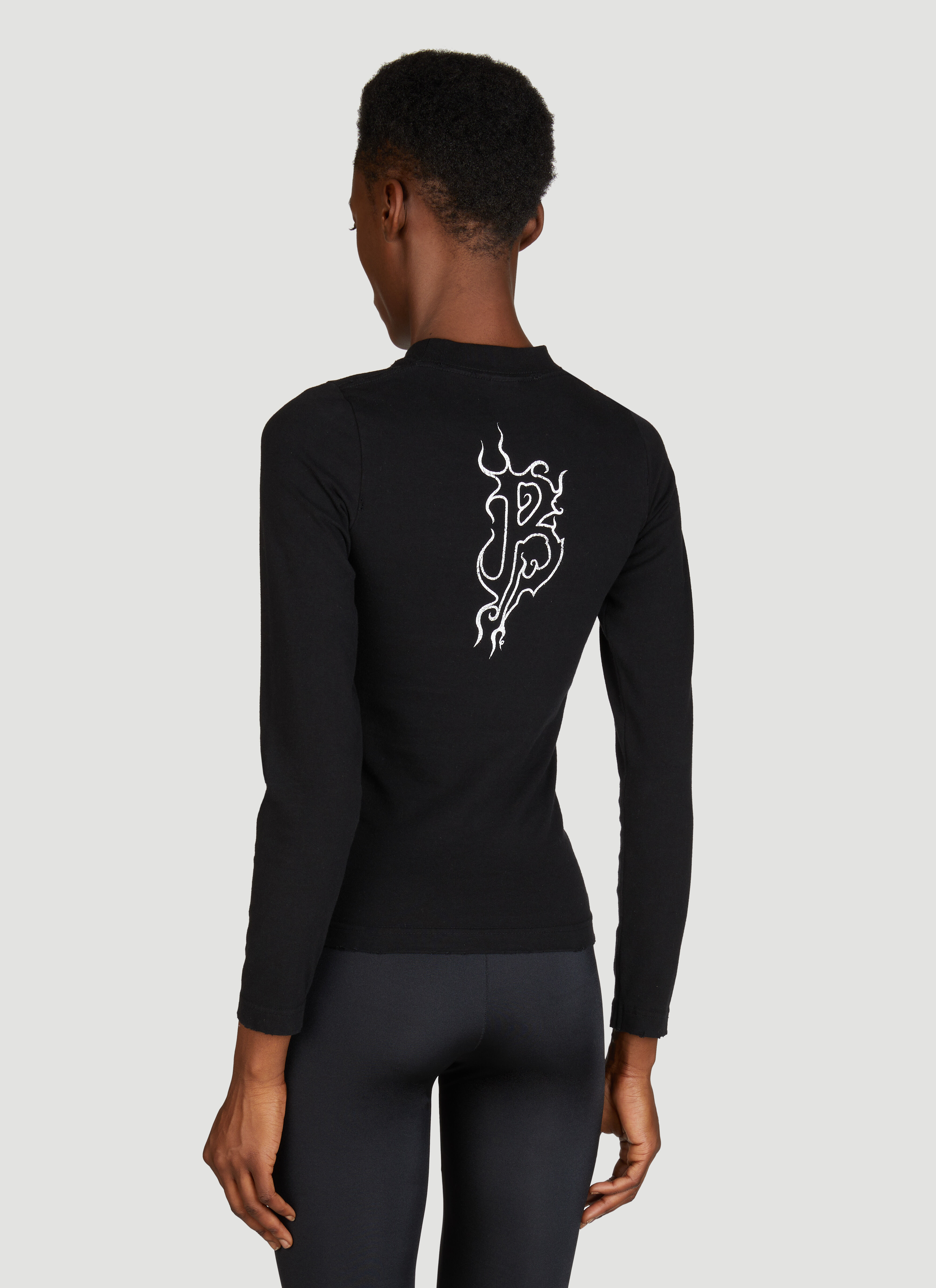 WMNS) Balenciaga Hand-drawn T-shirt Medium Fit 'Black Faded