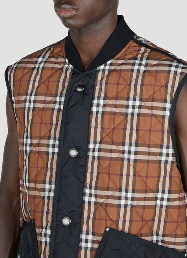 Burberry Weaverton Check Gilet Brown bur0153008
