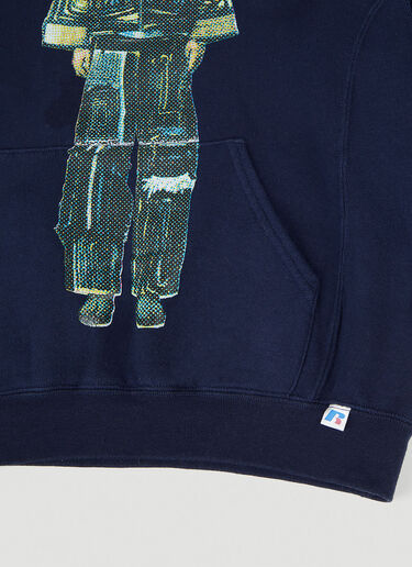 DRx FARMAxY FOR LN-CC Graphic Print Hooded Sweatshirt Blue drx0349028