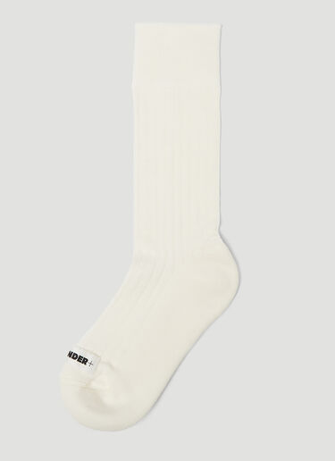 Jil Sander+ 徽标贴饰袜子 白色 jsp0247015