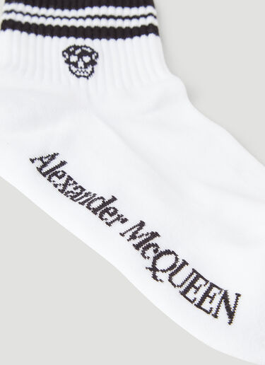 Alexander McQueen 로고 인타르시아 삭스 화이트 amq0245063