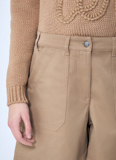 Moncler Twill Shorts Brown mon0259020
