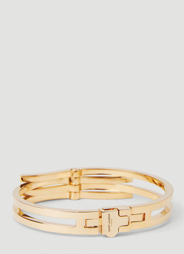 Saint Laurent Intertwined Cuff Bracelet Gold sla0249241