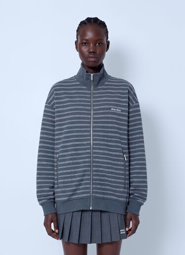 Miu Miu Fleece Zipper Jacket Grey miu0366011