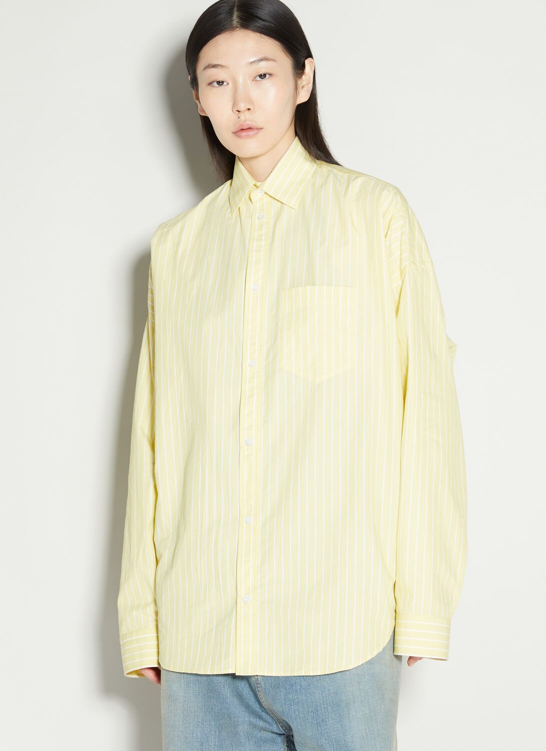 Shop Balenciaga Cocoon Shirt In Yellow
