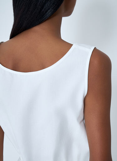 Logo Motif Drawstring Top Miu Miu Logo Motif Drawstring Top White miu0263019