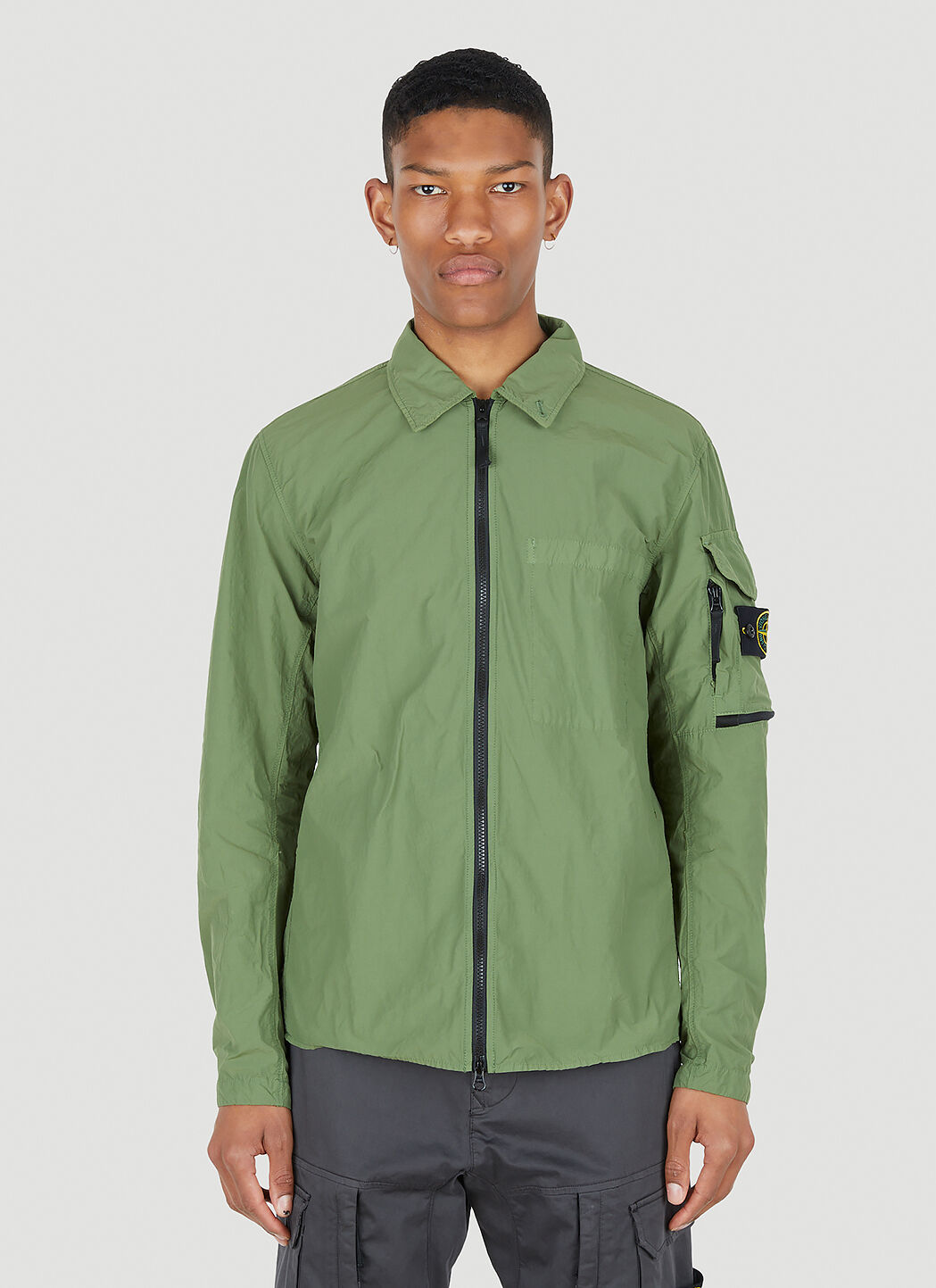 Stone Island Compass Patch Overshirt Jacket in Green LN CC