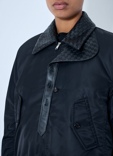 LN-CC® - Bottega Veneta: Quilted Collar Bomber Jacket - Black Bottega Veneta Quilted Collar Bomber Jacket Black bov0264047