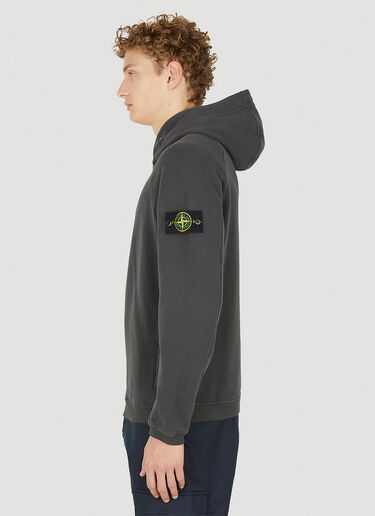 Stone Island 컴퍼스 패치 후드 스웨트셔츠 그레이 sto0150130