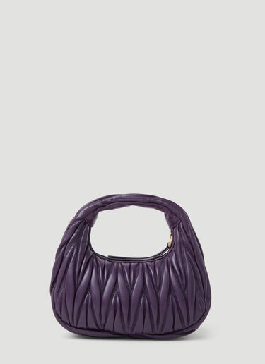 Wander Matelassé Leather Hobo Mini Shoulder Bag Miu Miu Wander Matelassé Leather Hobo Mini Shoulder Bag Purple miu0254061