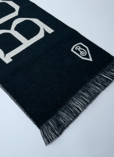 Burberry Logo Wool Scarf Black bur0159036