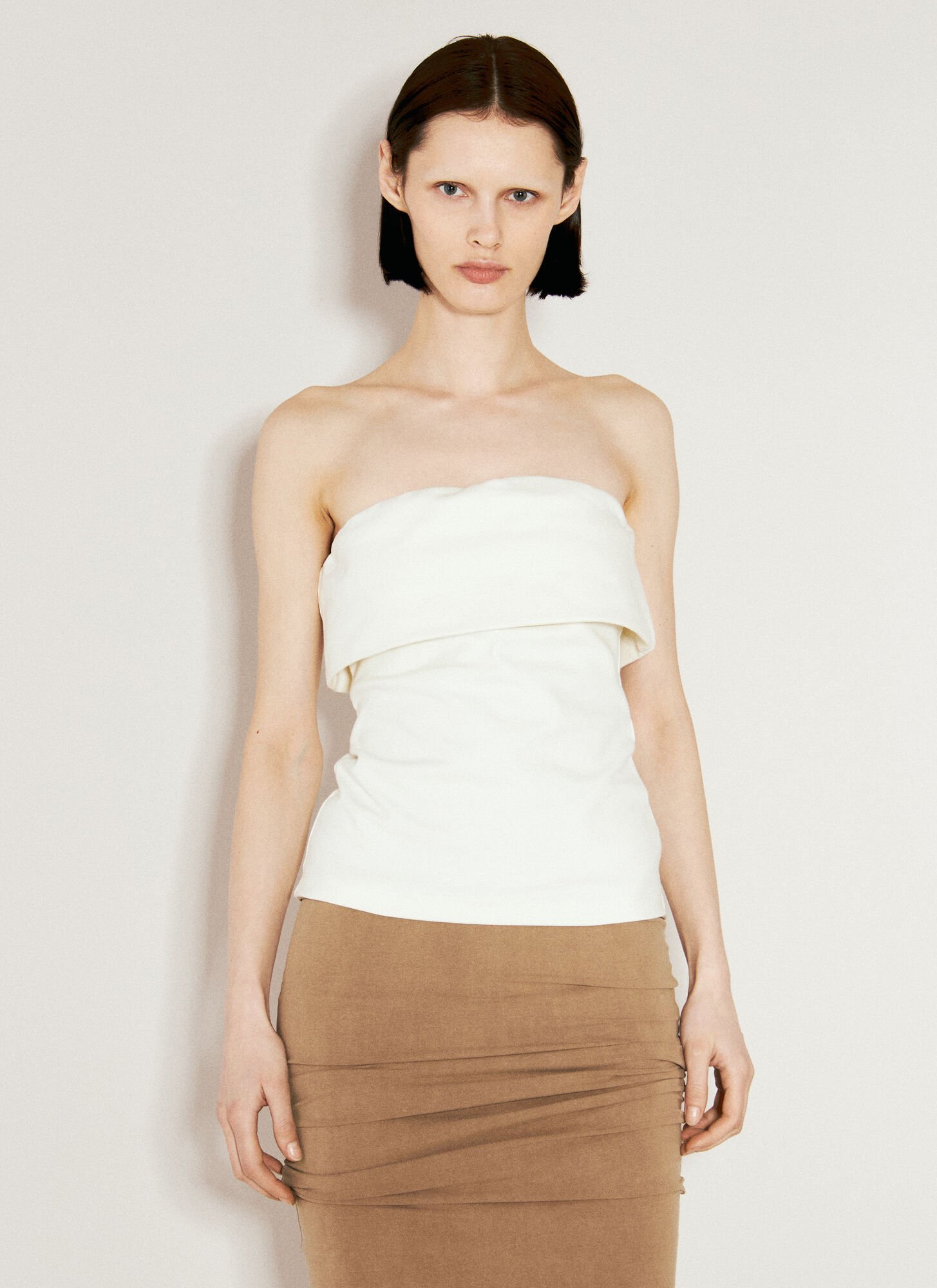 Entire Studios Fitted Strapless Tube Top In White