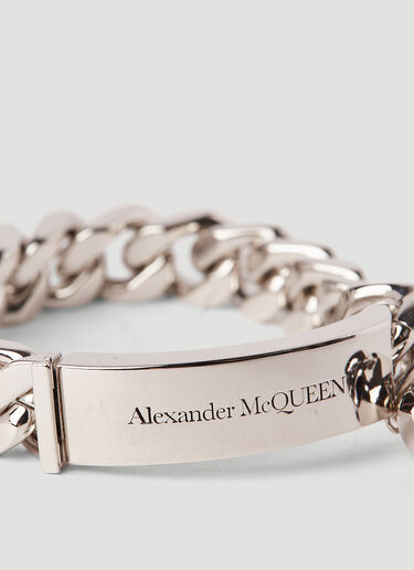 Alexander McQueen Skull Charm Curb-Chain Bracelet Silver amq0145110